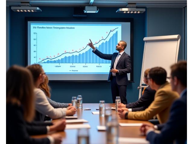 Gruppo di persone che partecipano a un seminario finanziario.